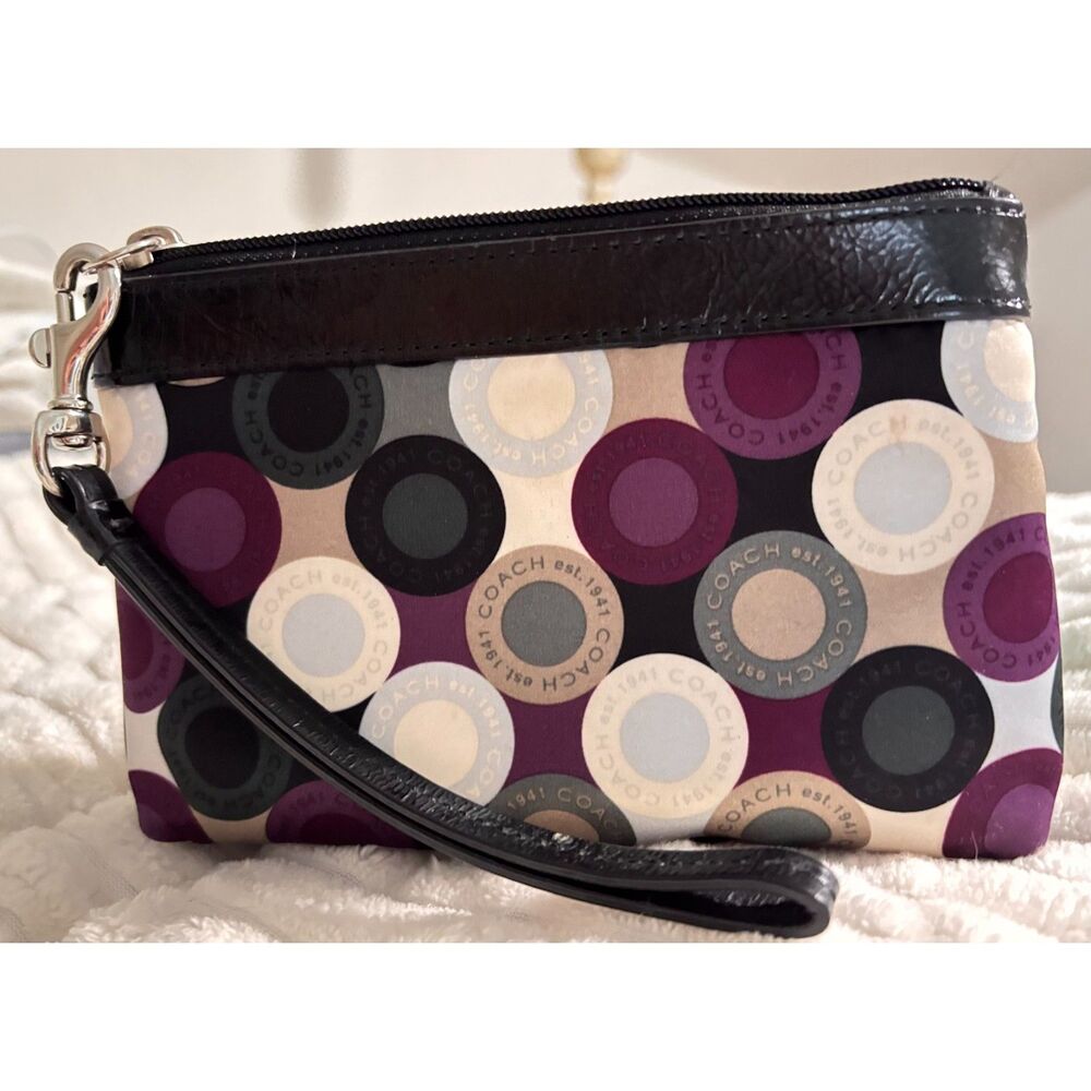 Coach Signature Abstract Snap Head Wristlet - Picture 2 of 3